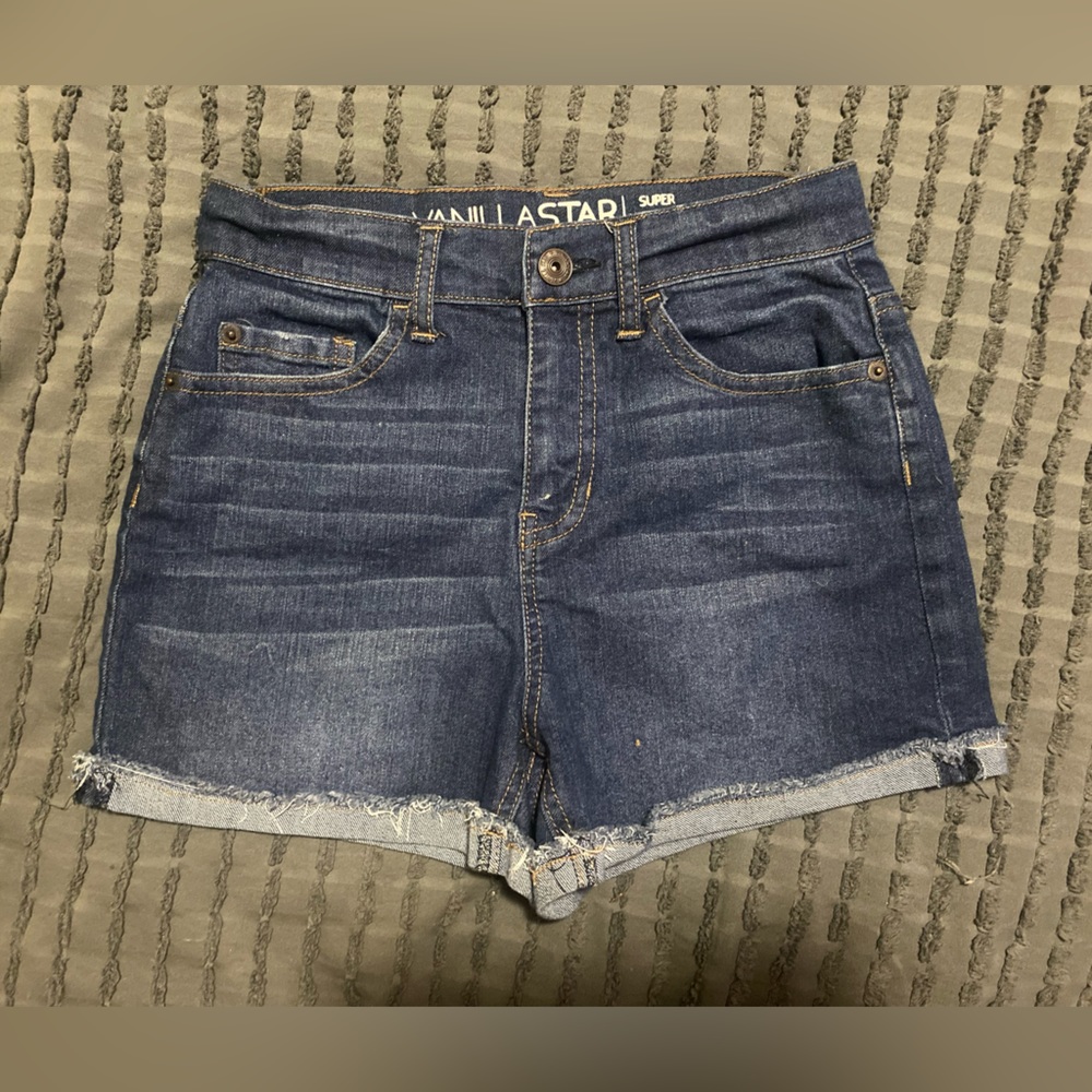 Vanilla star high rise dark wash shorts size 1